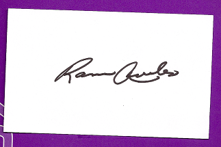 Ramon Aviles Auto 3x5 index card Autograph Played 1977-81 Boston Red Sox, Philadelphia Phillies (NC78)