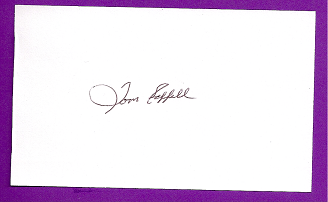 Tom Saffell Auto 3x5 index card Autograph Played 1949-55 Pittsburgh Pirates, Kansas City Athletics (NC86)