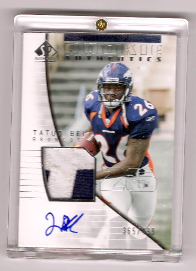 2004 SP Authentic #204 Tatum Bell JSY AU RC