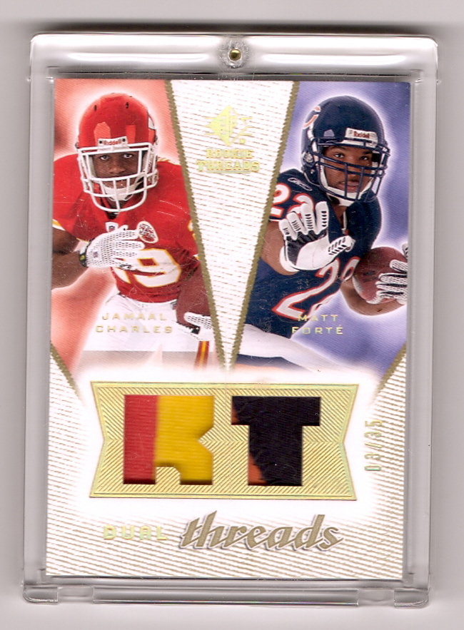 2008 SP Rookie Threads Dual Threads Patch 35 #DTFC Jamaal Charles/Matt Forte