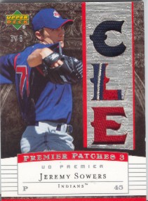 2007 Upper Deck Premier Patches Triple #JS Jeremy Sowers/6