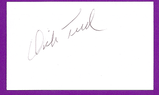 Dick Teed Auto 3x5 index card Autograph Played 1953 Brooklyn Dodgers (NC114)