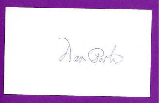 Dan Porter Auto 3x5 index card Autograph Played 1951 Washington Senators (NC92)