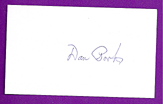 Dan Porter Auto 3x5 index card Autograph Played 1951 Washington Senators (NC93)