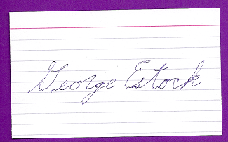 George Estock Auto 3x5 index card Autograph Played 1951 Boston Braves (NC96)