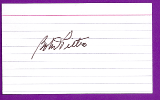 Bob DiPietro Auto 3x5 index card Autograph Played 1951 Boston Red Sox (NC109)