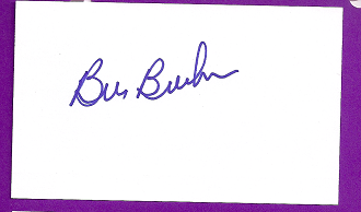 Bill Buckner Auto 3x5 index card Autograph Played 1969-90 Los Angeles Dodgers, Chicago Cubs, Boston Red Sox, California Angels, Kansas City Royals (NC120)