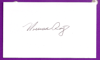 Normie Roy Auto 3x5 index card Autograph Played 1950 Boston Braves (NC121)