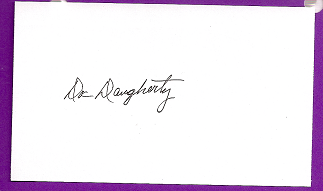 Doc Daugherty Auto 3x5 index card Autograph Played 1951 Detroit Tigers (NC126)