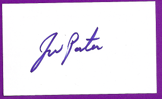 Jay Porter Auto 3x5 index card Autograph Played 1952-59 St. Louis Browns, Detroit Tigers, Cleveland Indians, Washington Senators, St. Louis Cardinals (NC132)