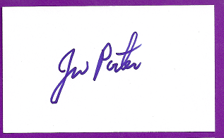 Jay Porter Auto 3x5 index card Autograph Played 1952-59 St. Louis Browns, Detroit Tigers, Cleveland Indians, Washington Senators, St. Louis Cardinals (NC131)