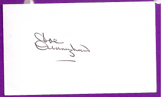 Joe Cunningham Auto 3x5 index card Autograph Played 1955-66 St. Louis Cardinals, Chicago White Sox, Washington Senators (NC140)