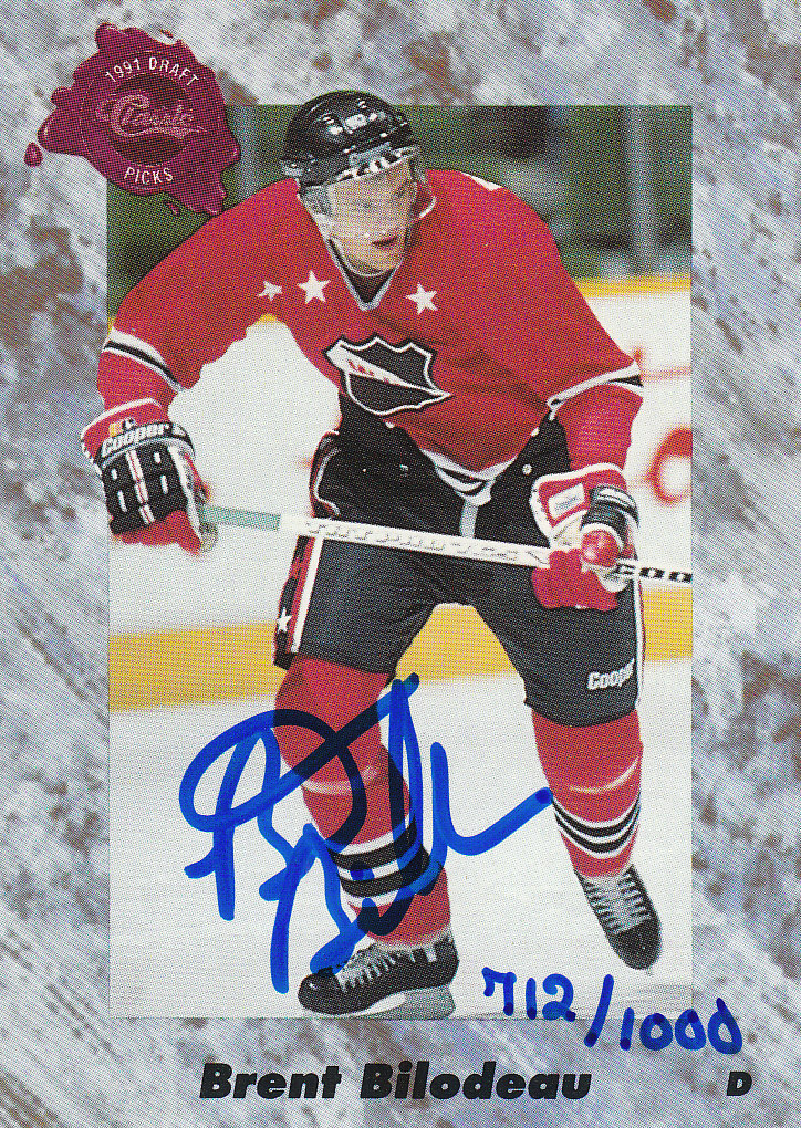 1991 Classic Four Sport Autographs #14A Brent Bilodeau/1000