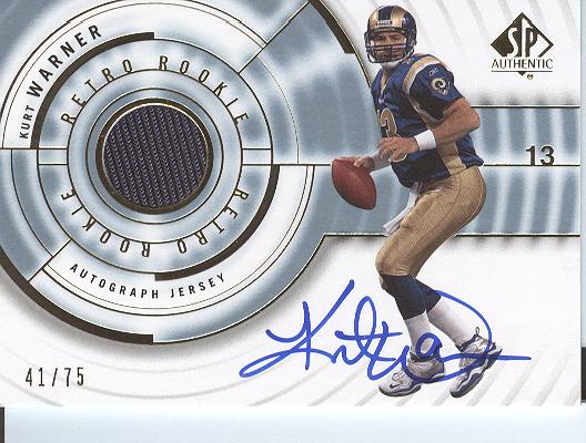 2008 SP Authentic Retro Rookie Jerseys Autographs #RRKU Kurt Warner
