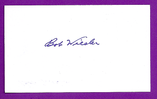 Bob Wiesler Auto 3x5 index card Autograph Played 1951-58 New York Yankees, Washington Senators (NC162)