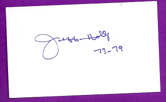 Jeff Holly Auto 3x5 index card Autograph Played 1977-79 Minnesota Twins (NC160)