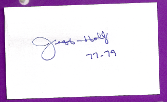 Jeff Holly Auto 3x5 index card Autograph Played 1977-79 Minnesota Twins (NC157)