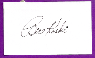 Bill Koski Auto 3x5 index card Autograph Played 1951 Pittsburgh Pirates (NC156)