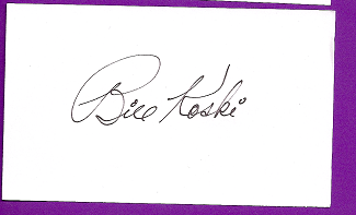 Bill Koski Auto 3x5 index card Autograph Played 1951 Pittsburgh Pirates (NC161)