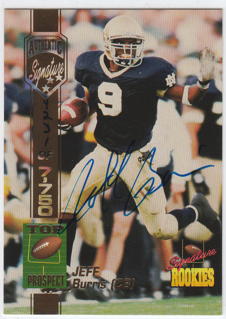 1994 Signature Rookies Autographs #13 Jeff Burris