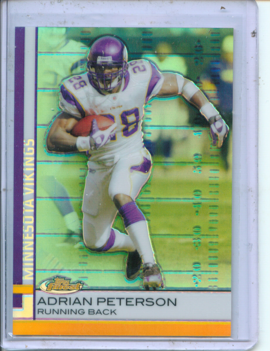 2009 Finest Green Refractors 199 #25 Adrian Peterson