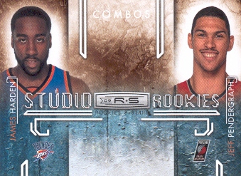 2009-10 Rookies and Stars Studio Combo Rookies #7 James Harden/Jeff Pendergraph