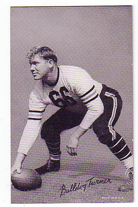 1948-52 Exhibit W468 Black and White #53 Bulldog Turner DP