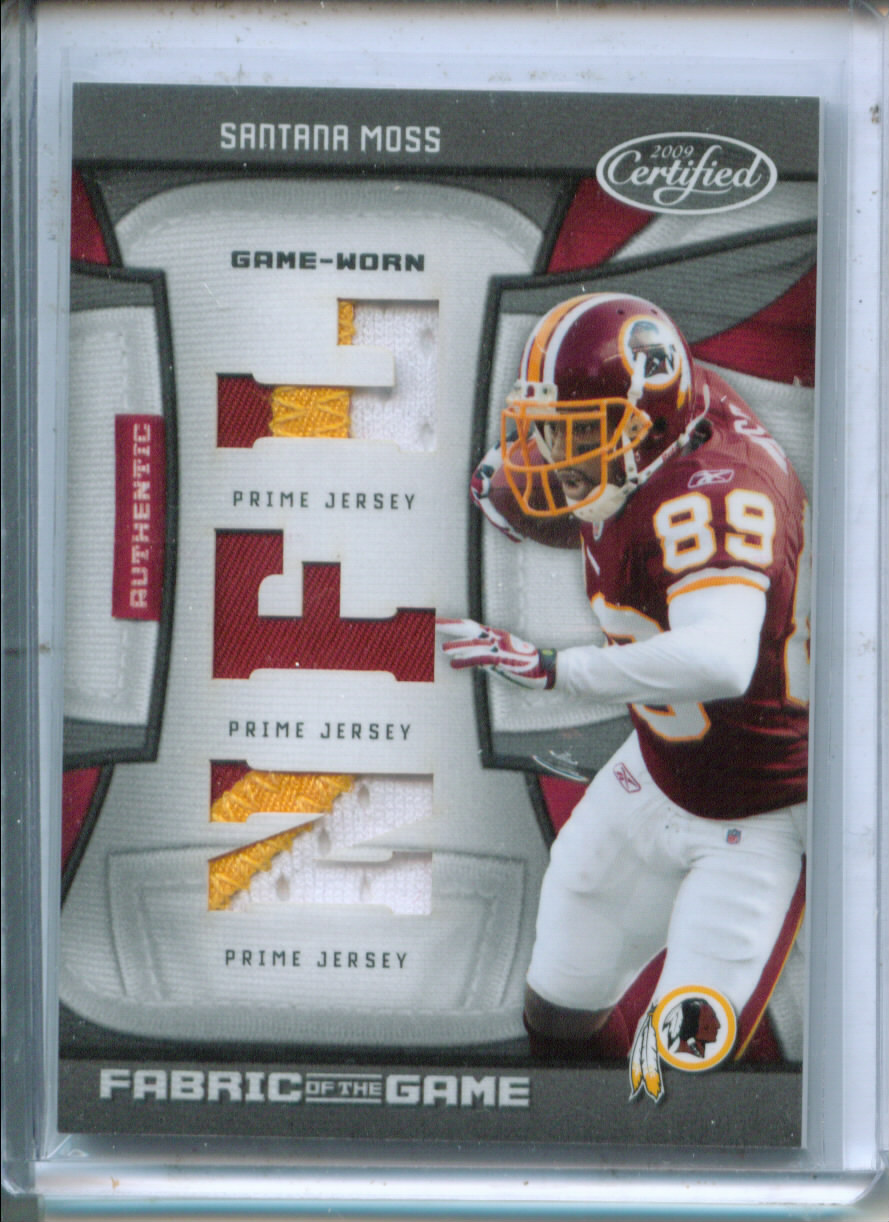 2009 Certified Fabric of the Game NFL Die Cut Prime #125 Santana Moss/25