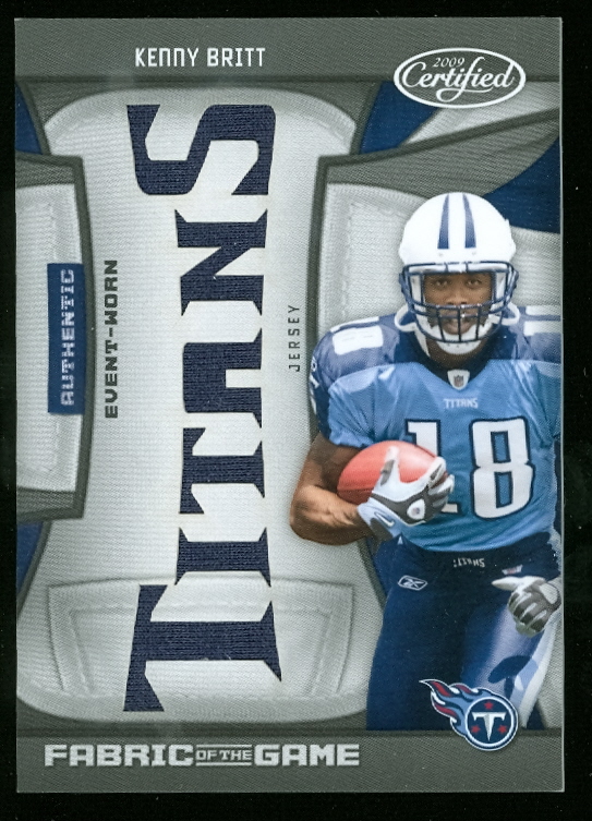 2009 Certified Rookie Fabric of the Game Team Die Cut #7 Kenny Britt
