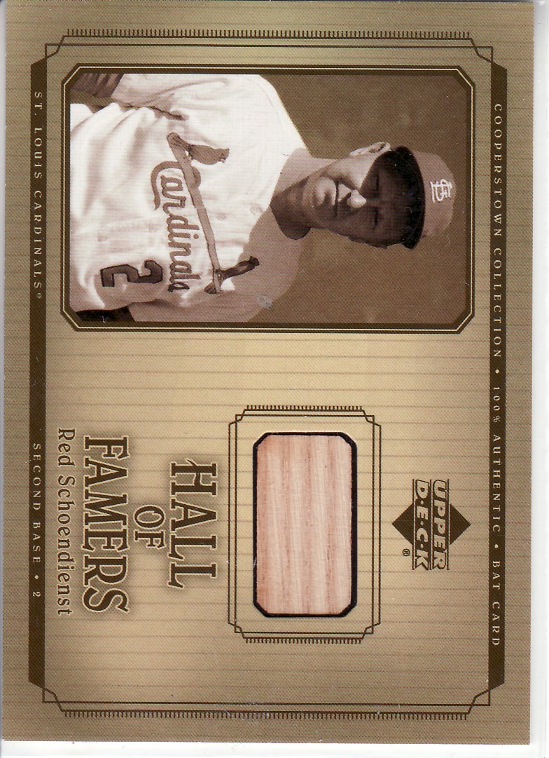 2001 Upper Deck Hall of Famers Game Bat #BRS Red Schoendienst