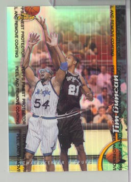 1998-99 Topps Finest basketball Oversized Refractor Tim Duncan MINT BEAUTIFUL!