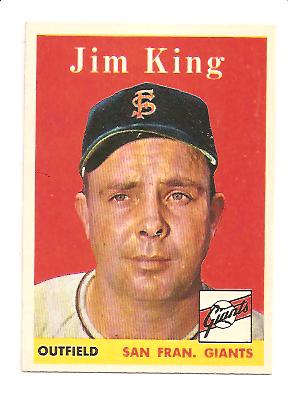 1958 Topps #332 Jim King