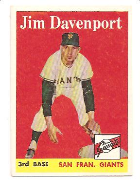 1958 Topps #413 Jim Davenport RC