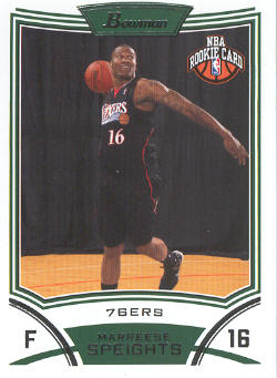 2008-09 Bowman #125 Marreese Speights RC