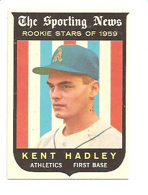 1959 Topps #127 Kent Hadley RS RC