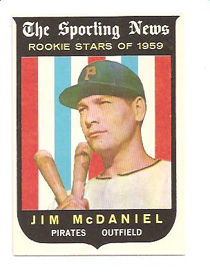 1959 Topps #134 Jim McDaniel RS RC