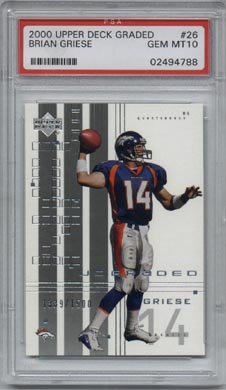 2000 Upper Deck Graded Football #26 Brian Griese PSA Gem Mint 10 Denver BRONCOS #1339/1500