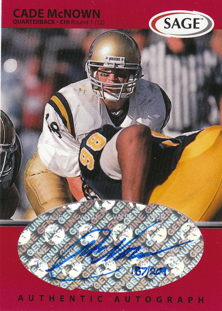 1999 SAGE Autographs Red #A37 Cade McNown/209