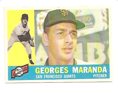 1960 Topps #479 Georges Maranda RC