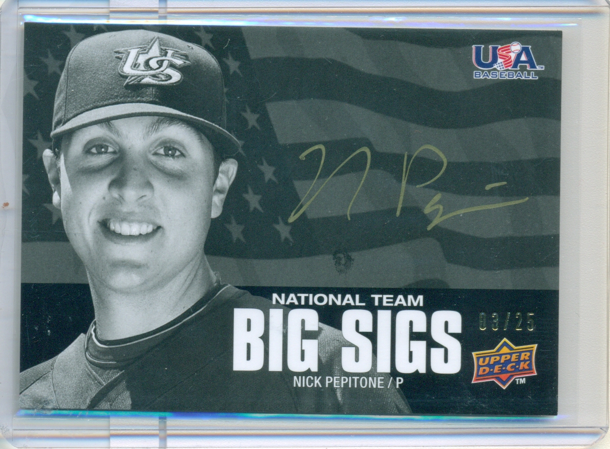 2009-10 USA Baseball National Team Big Sigs Gold #NP Nick Pepitone