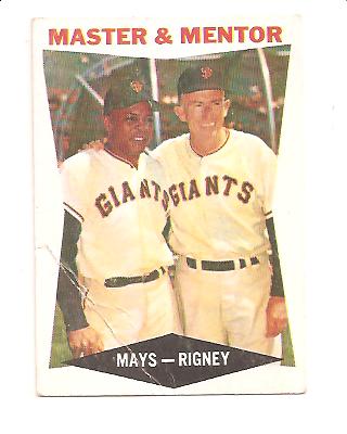 1960 Topps #7 Master and Mentor/Willie Mays/Bill Rigney MG