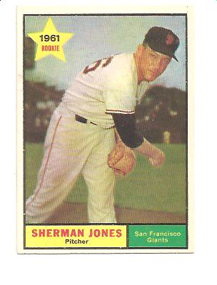 1961 Topps #161 Sherman Jones UER RC/(Photo actually/Eddie Fisher)
