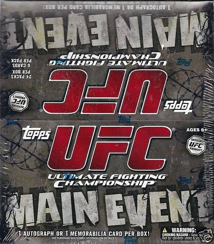 2010 Topps UFC Main Event (Uncaged) 24 Pack Retail Box (1 Autograph or Relic Card, 24 Inserts & 24 Parallels Per Box)(Incls pack of card sleeves)  