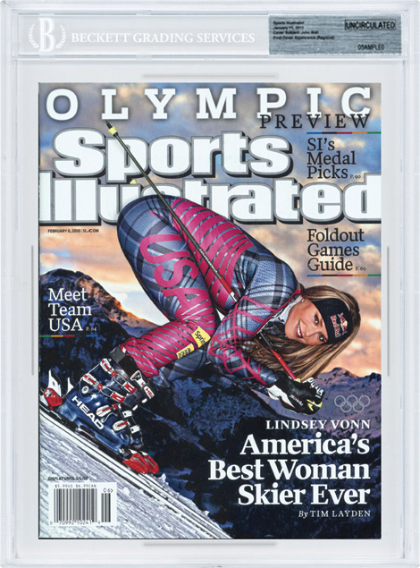 SPORTS ILLUSTRATED BGS Uncirculated LINDSEY VONN OLYMPICS 02/08/10