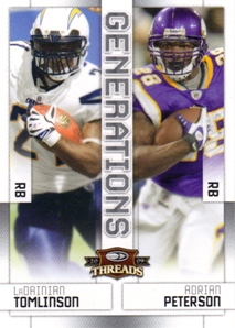 2009 Donruss Threads Generations #8 LaDainian Tomlinson/Adrian Peterson