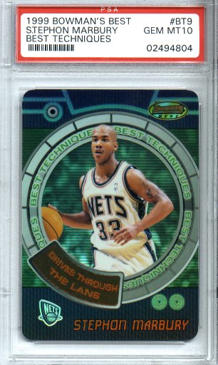 1999-2000 Bowman's Best Basketball #BT9 Stephon Marbury Best Techniques PSA Gem Mint 10 