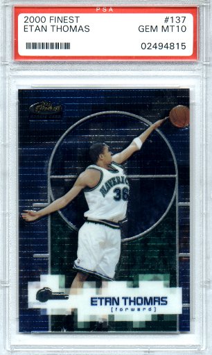 2000-2001 Topps Finest Basketball #137 Etan Thomas PSA Gem Mint 10 Rookie #0603/1599 
