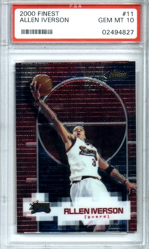 2000-2001 Topps Finest #11 Allen Iverson PSA Gem Mint 10 76ers Superstar 