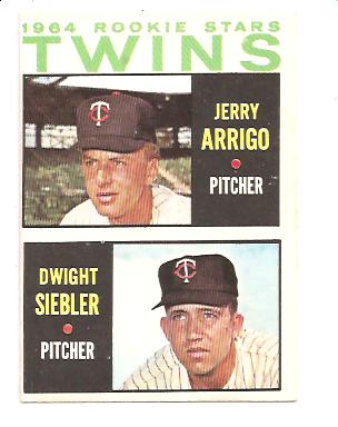 1964 Topps #516 Rookie Stars/Jerry Arrigo RC/Dwight Siebler RC