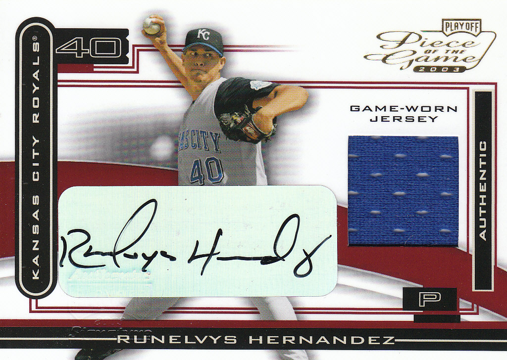 2003 Playoff Piece of the Game Autographs #98 Runelvys Hernandez Jsy